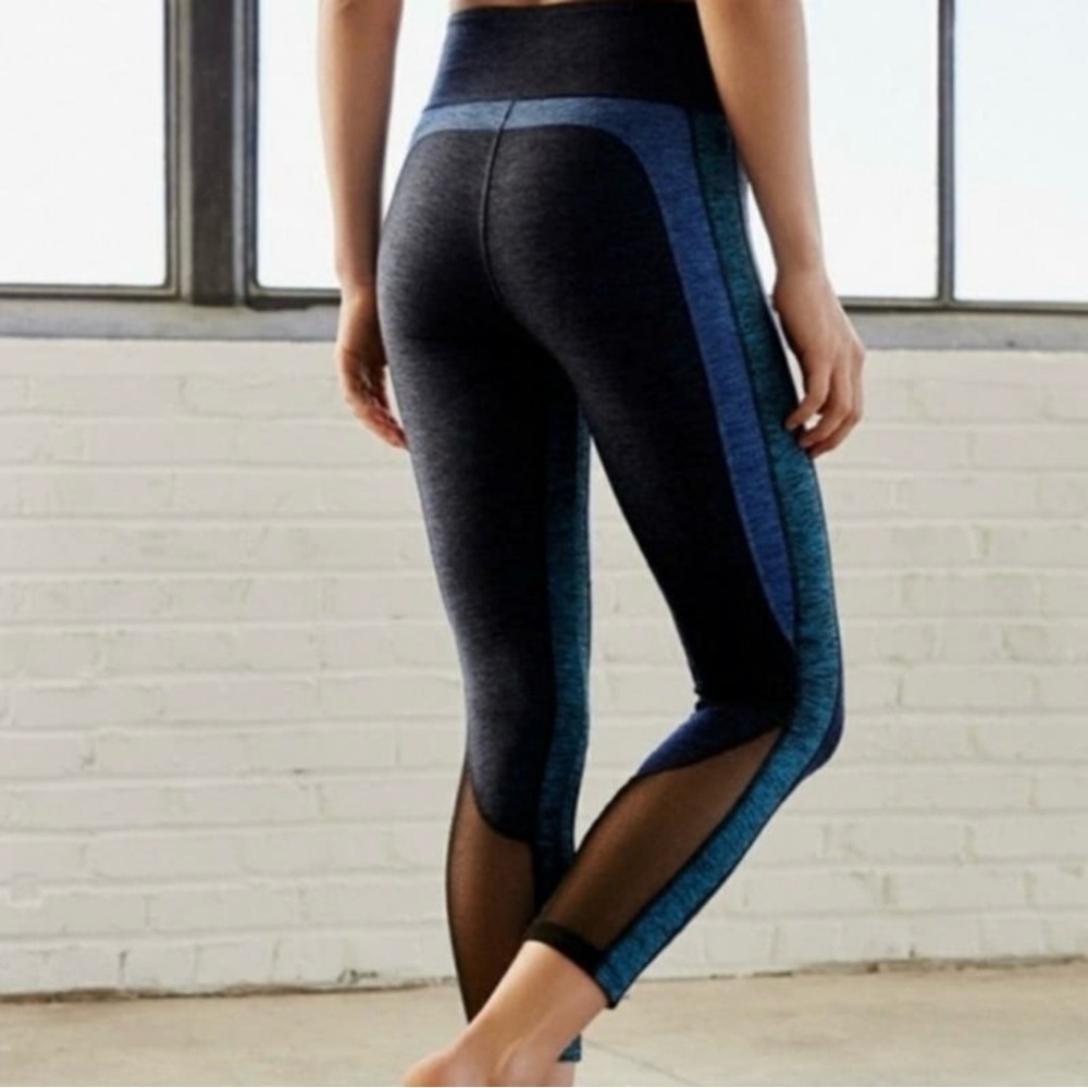 Free People Movement - Blue Space Dye Color Block Crop Leggings